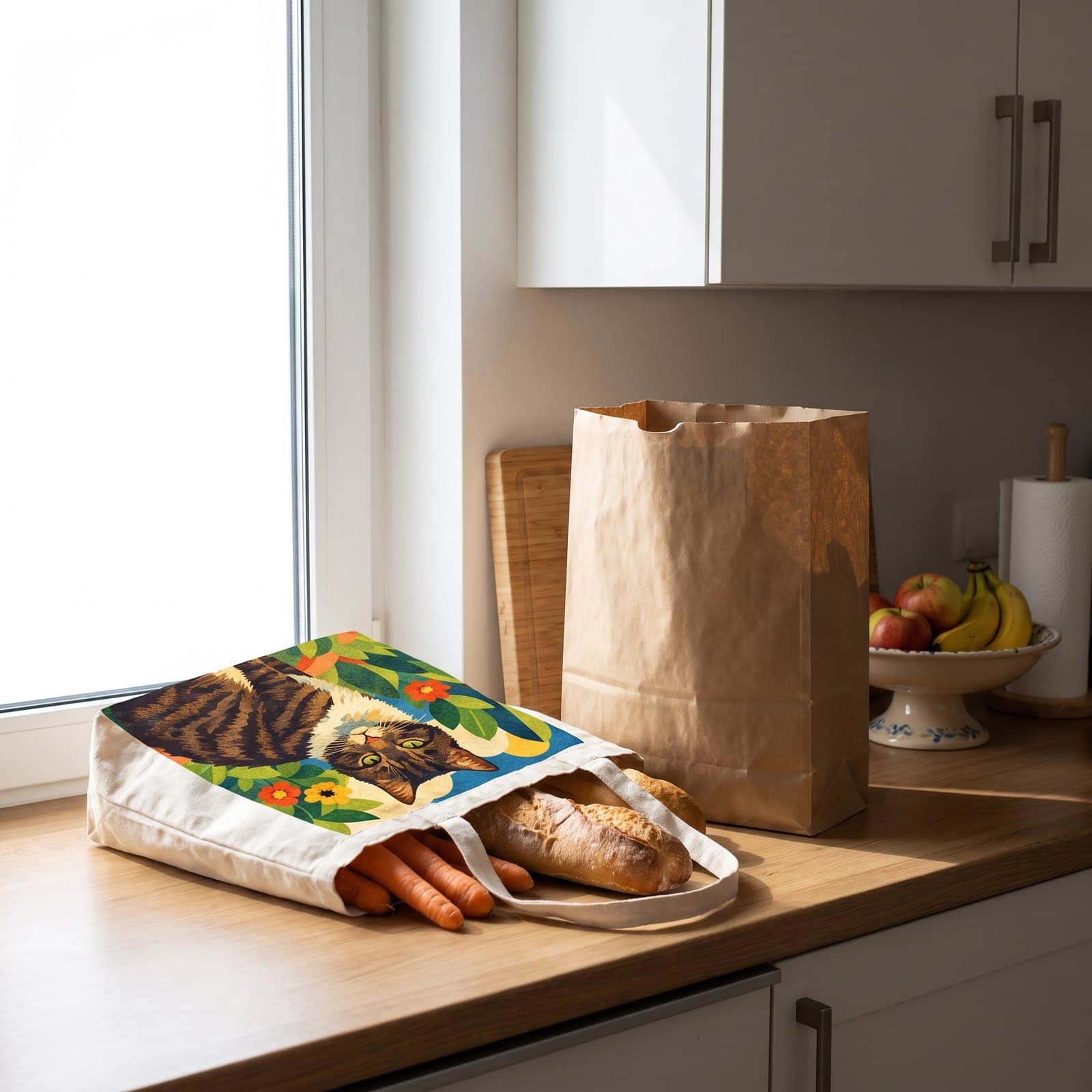 Canvas Tote featuring a pet portrait